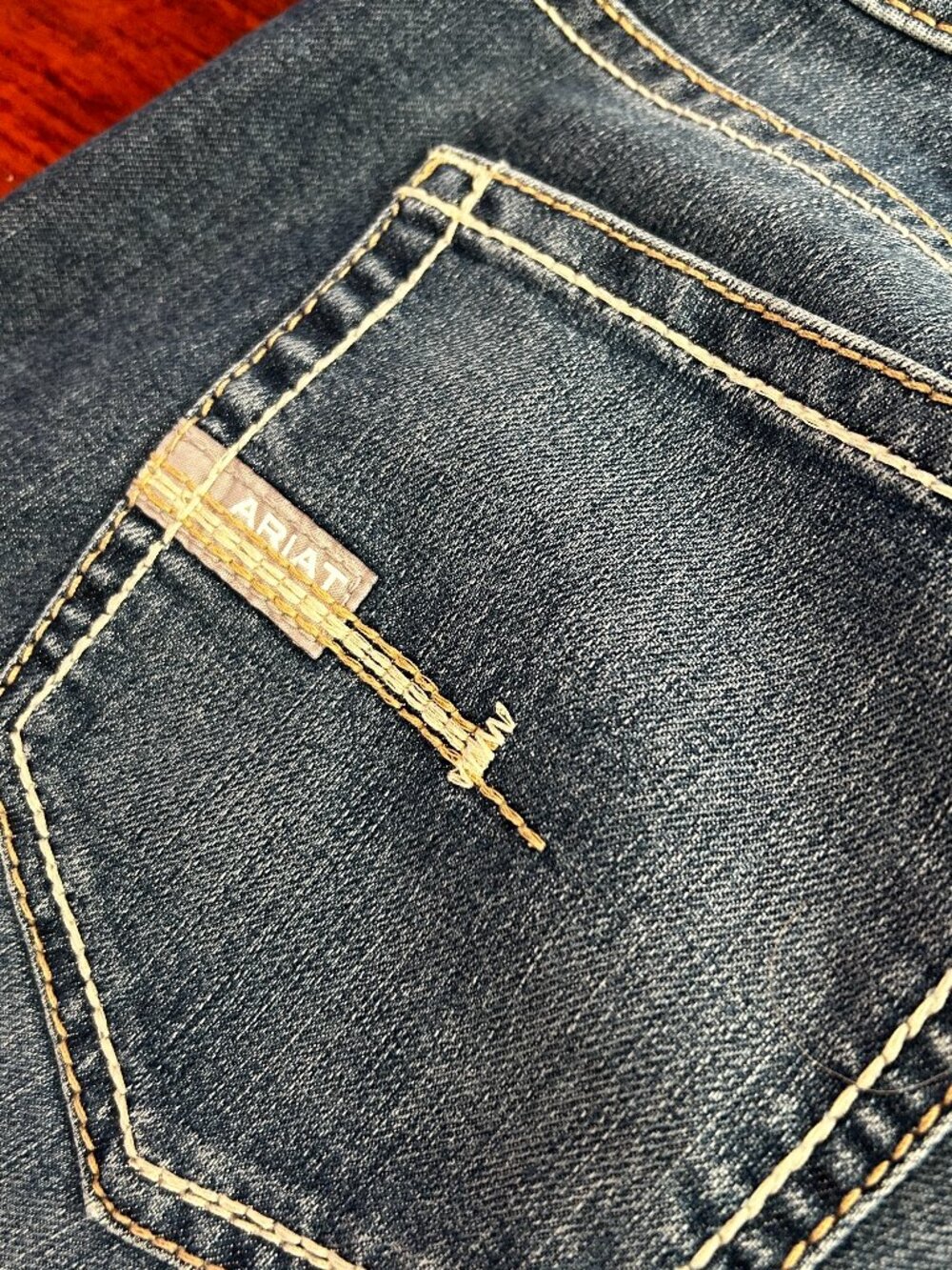 Ariat Rebar Riveter Jeans Womens 32R Mid Rise Straight Nightride Workwear - Picture 4 of 8